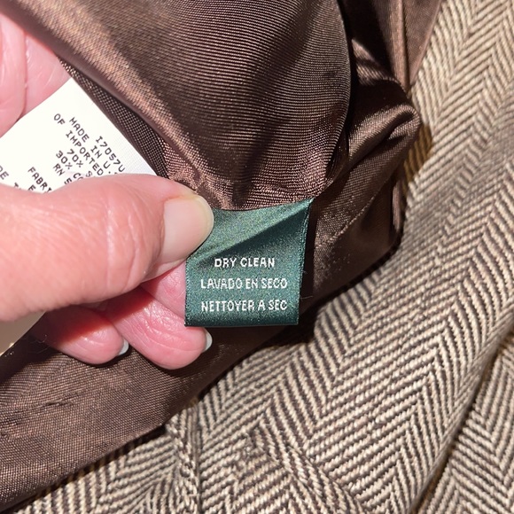Lauren Ralph Lauren petite size 10P herringbone pattern brown & grey/tan - Picture 6 of 7